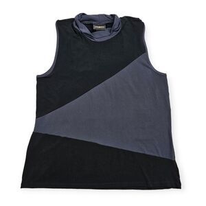 Lane Bryant Black & Grey Colorblock Collar‎ Tank Top Blouse Women's Size 18/20W